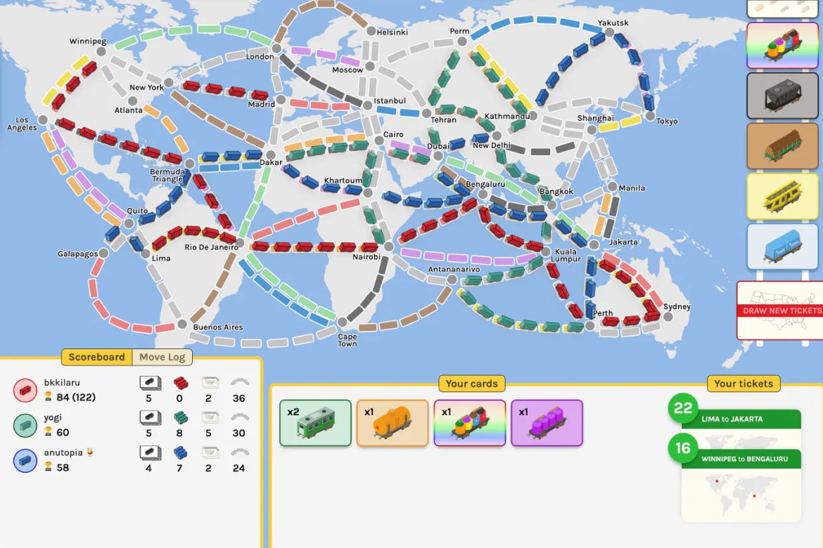 Digital Ticket to Ride Game