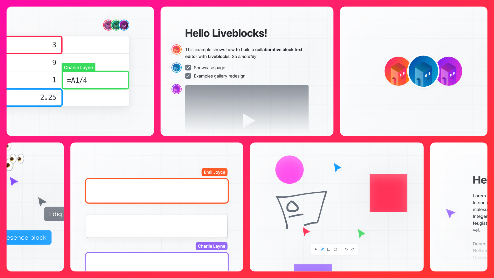 From collaborative spreadsheets to text editors, make your product multiplayer with Liveblocks